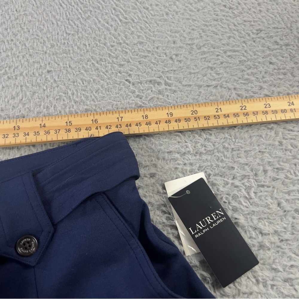 Lauren Ralph Lauren Pants Womens XL Blue Belted Pleated Ponte Cropped Wide Leg - Picture 5 of 12